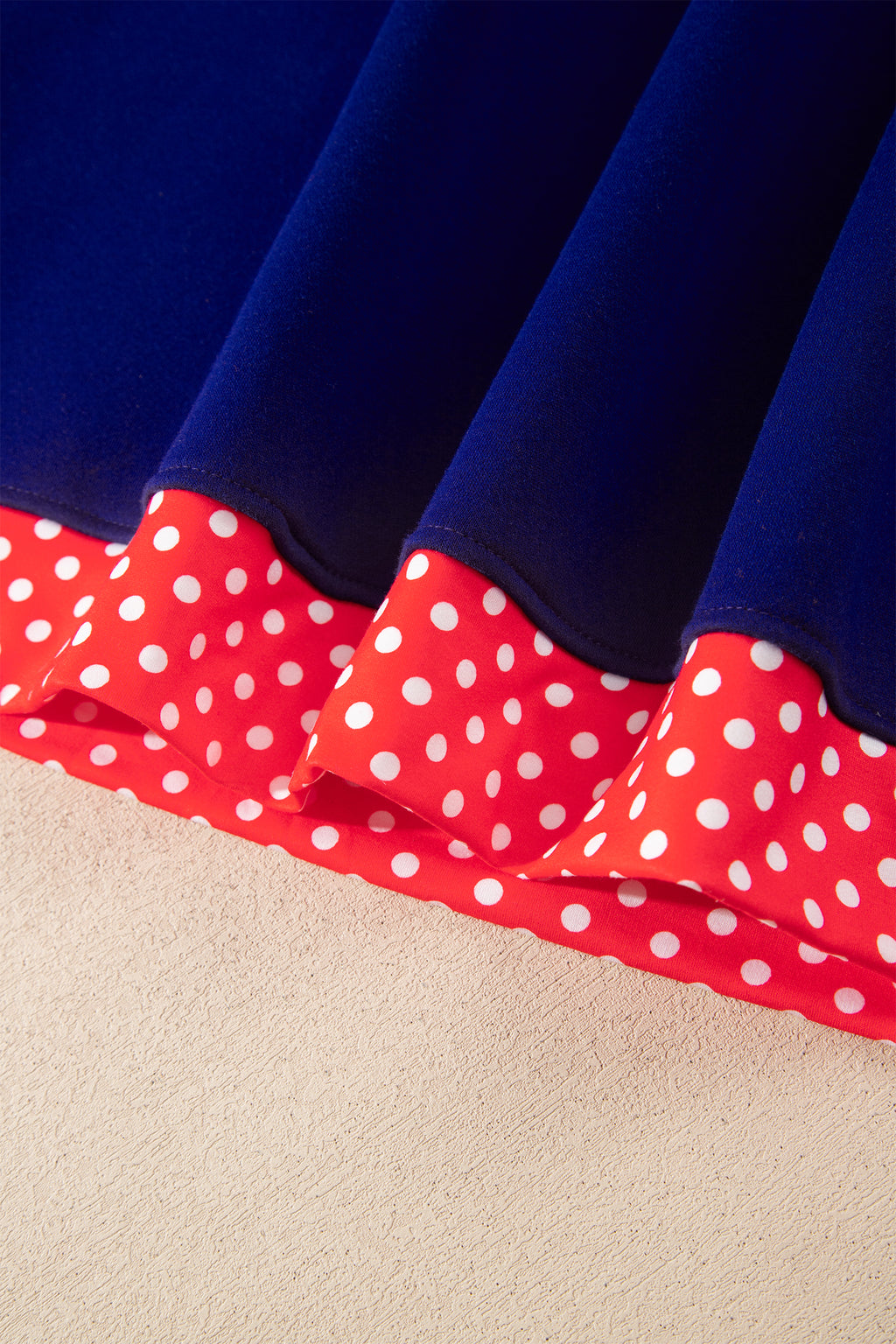 Red Colorblock Polka Dot Contrast Trim Oversized Sweatshirt