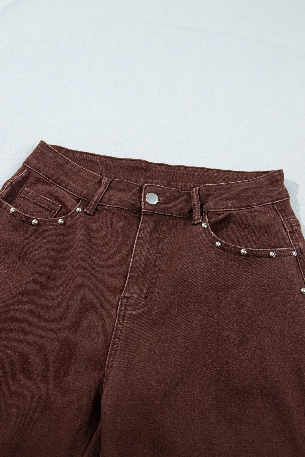 Dusk Blue Side Seam Rivet Detail Ankle Length Casual Jeans