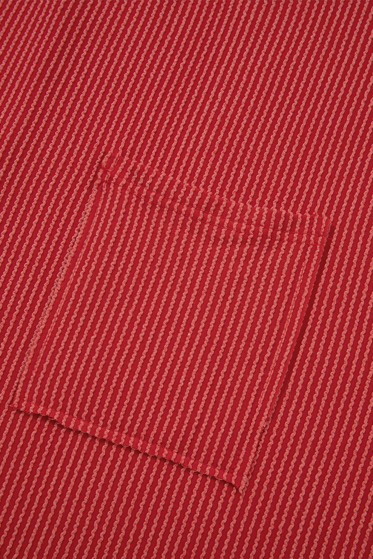 Fiery Red Twist Ribbed Tunic Round Neck Bracelet Sleeve Plus Size Blouse
