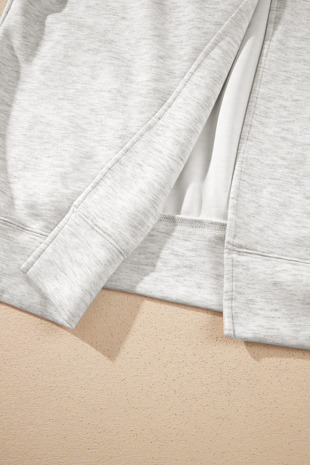 Light Grey Solid Color Jacket Style Open Front Sweatshirt