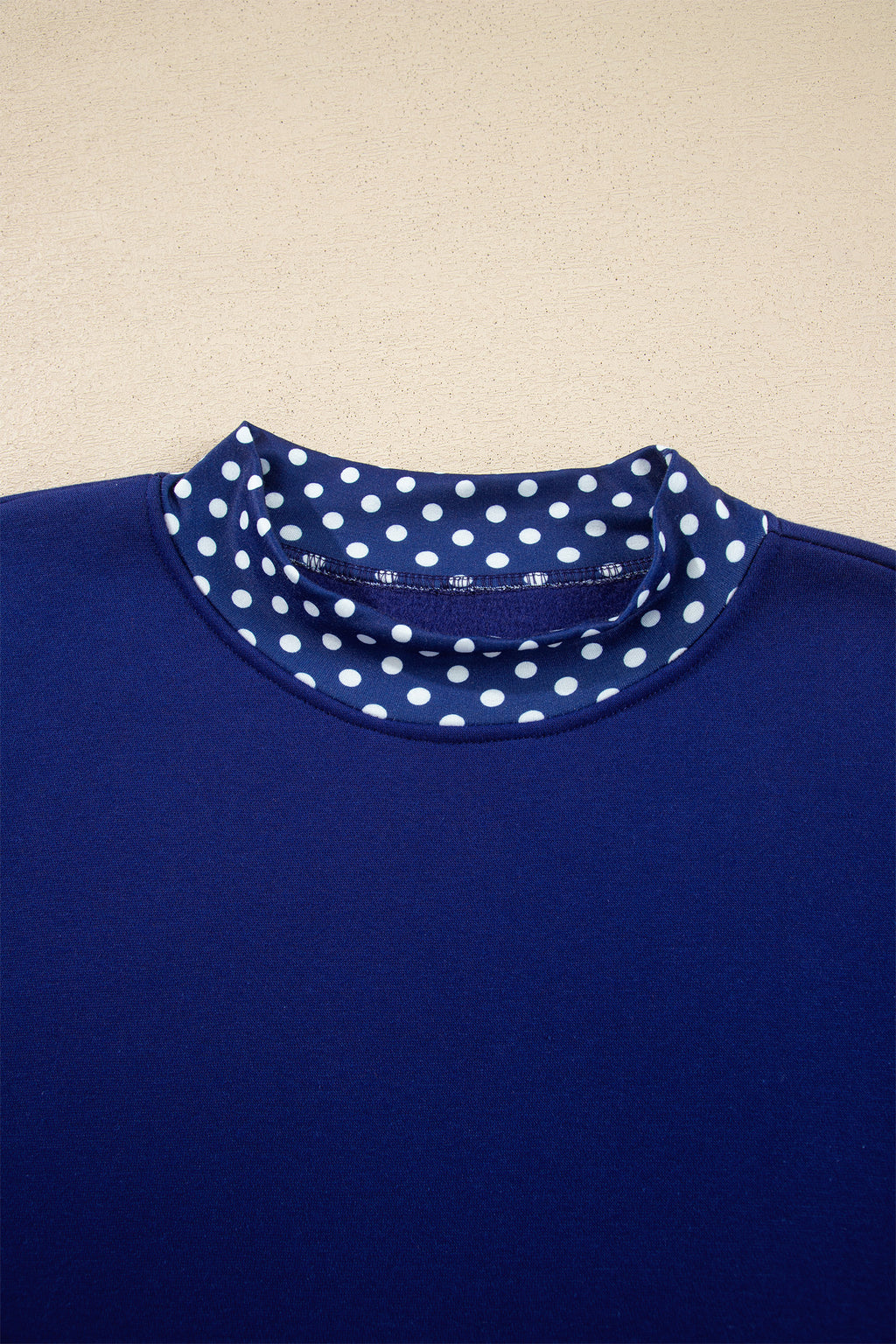 Red Colorblock Polka Dot Contrast Trim Oversized Sweatshirt