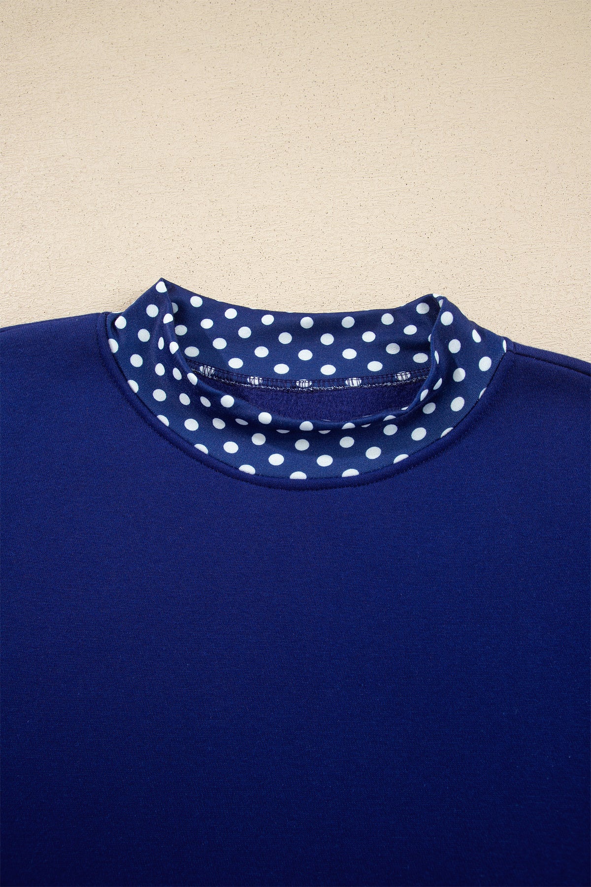 Red Colorblock Polka Dot Contrast Trim Oversized Sweatshirt