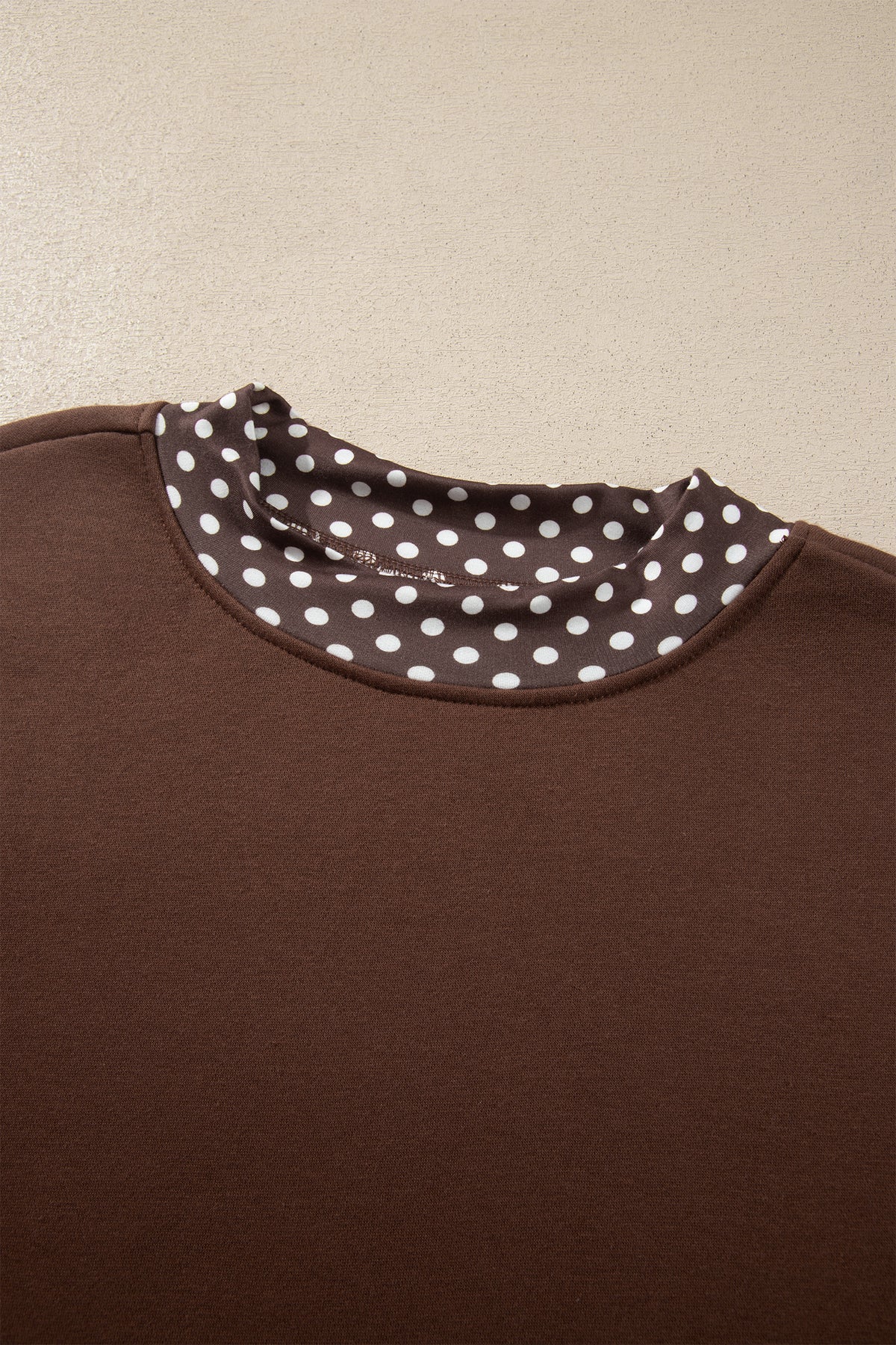 Red Colorblock Polka Dot Contrast Trim Oversized Sweatshirt