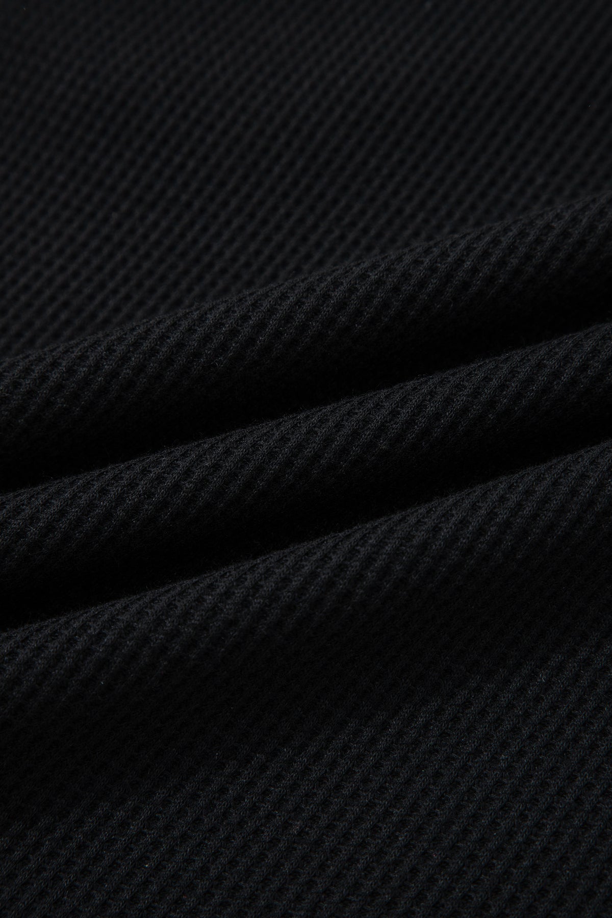 Black Plus Size Textured Contrast Denim Patchwork Button Polo Tee