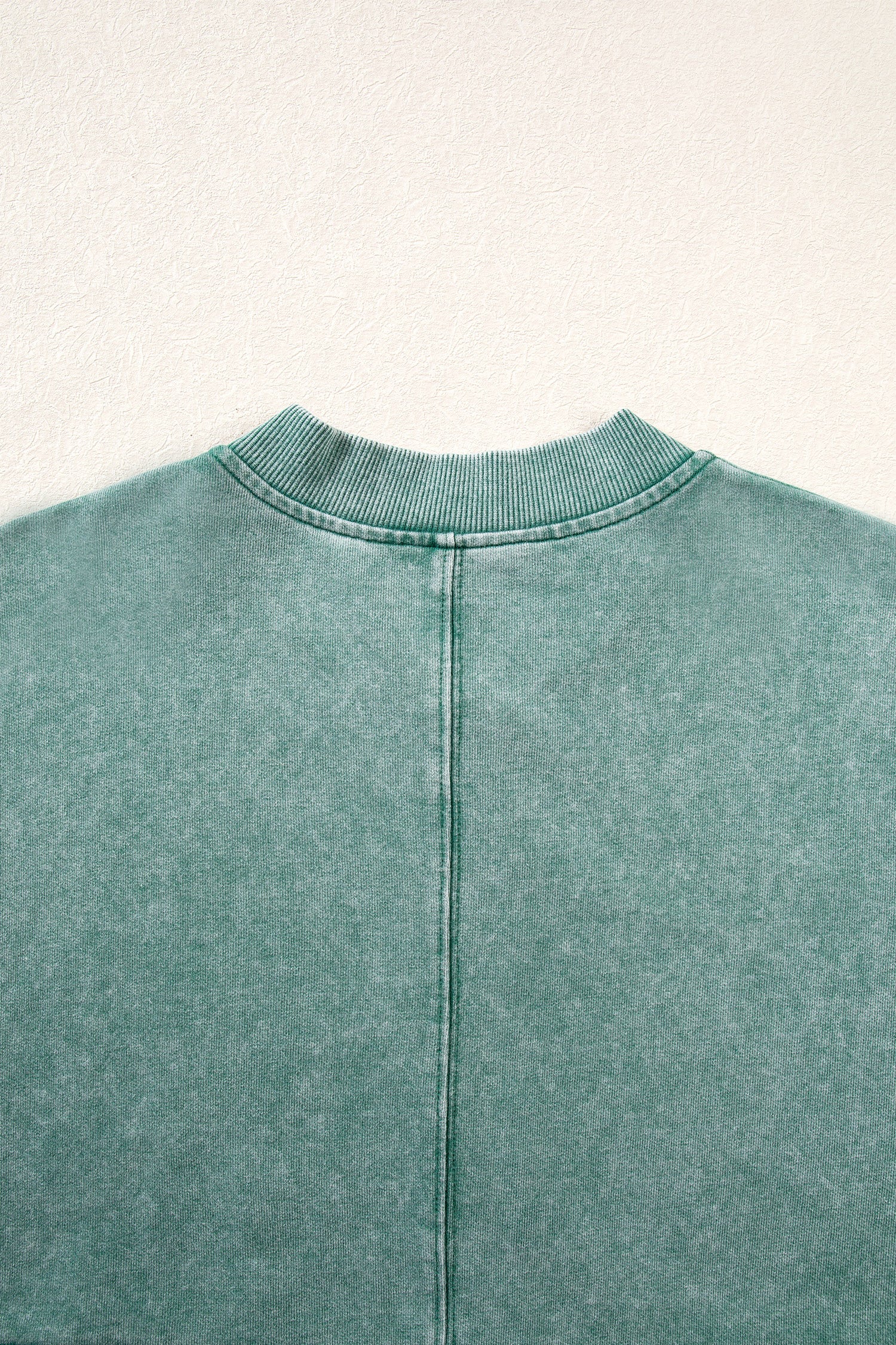 Evergreen Mineral Washed Zip Open-Front Jacket Style Cotton Sweatshirt