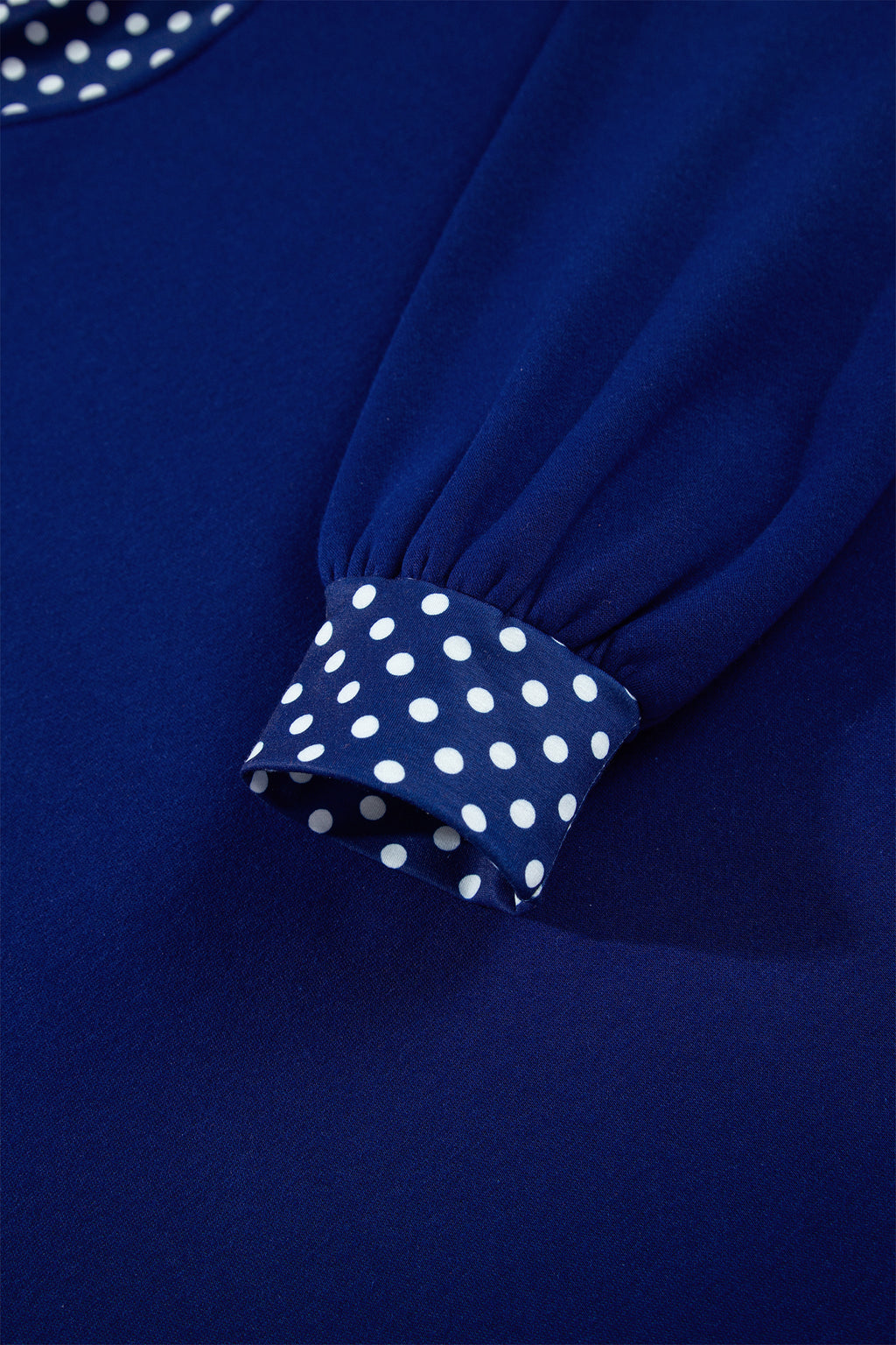 Red Colorblock Polka Dot Contrast Trim Oversized Sweatshirt