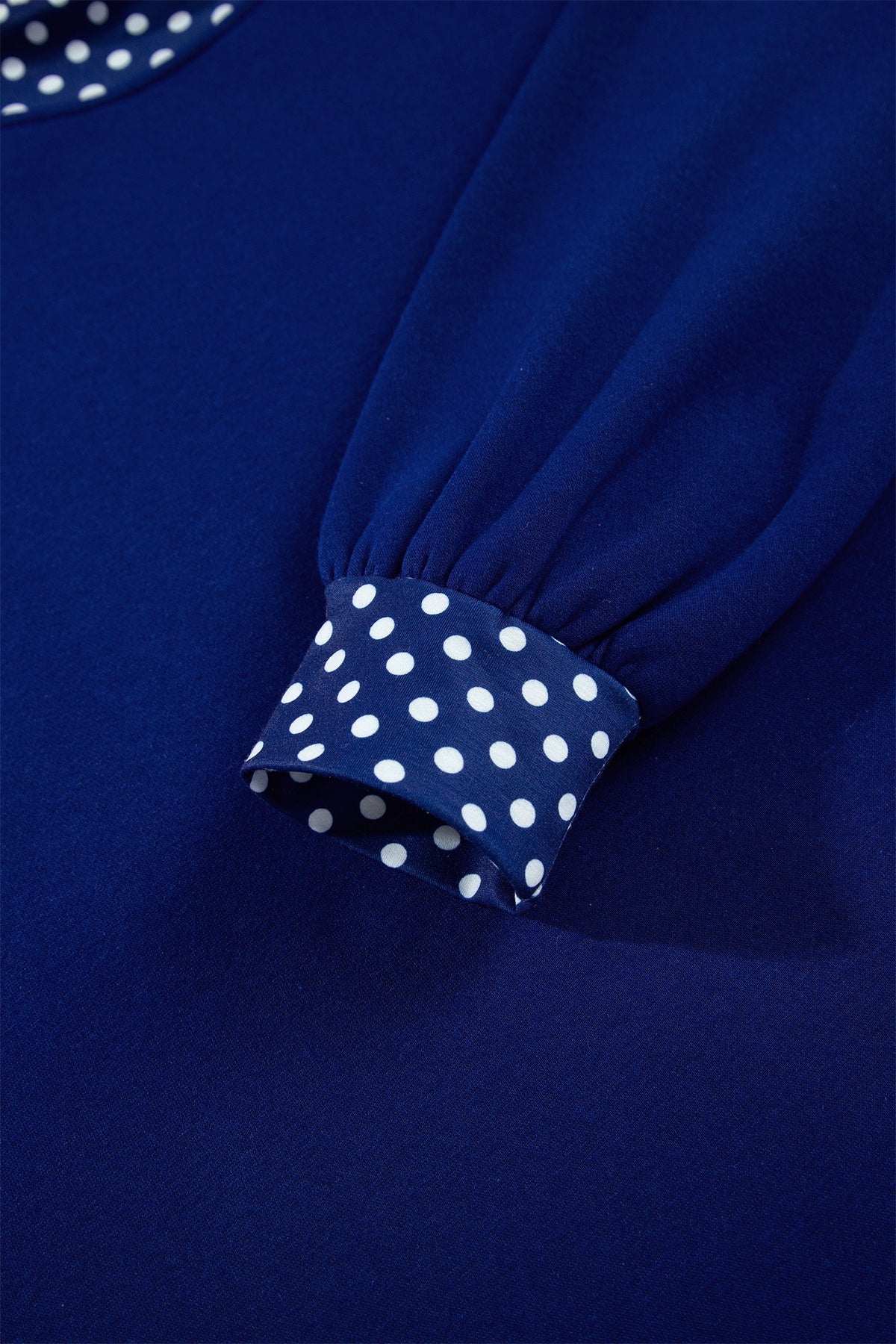 Red Colorblock Polka Dot Contrast Trim Oversized Sweatshirt