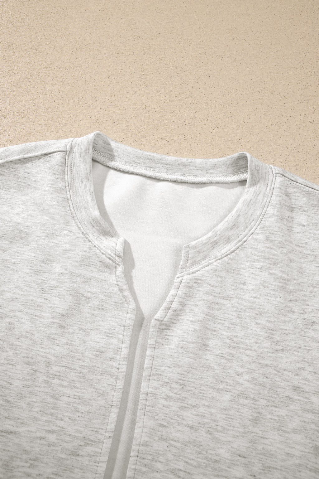 Light Grey Solid Color Jacket Style Open Front Sweatshirt