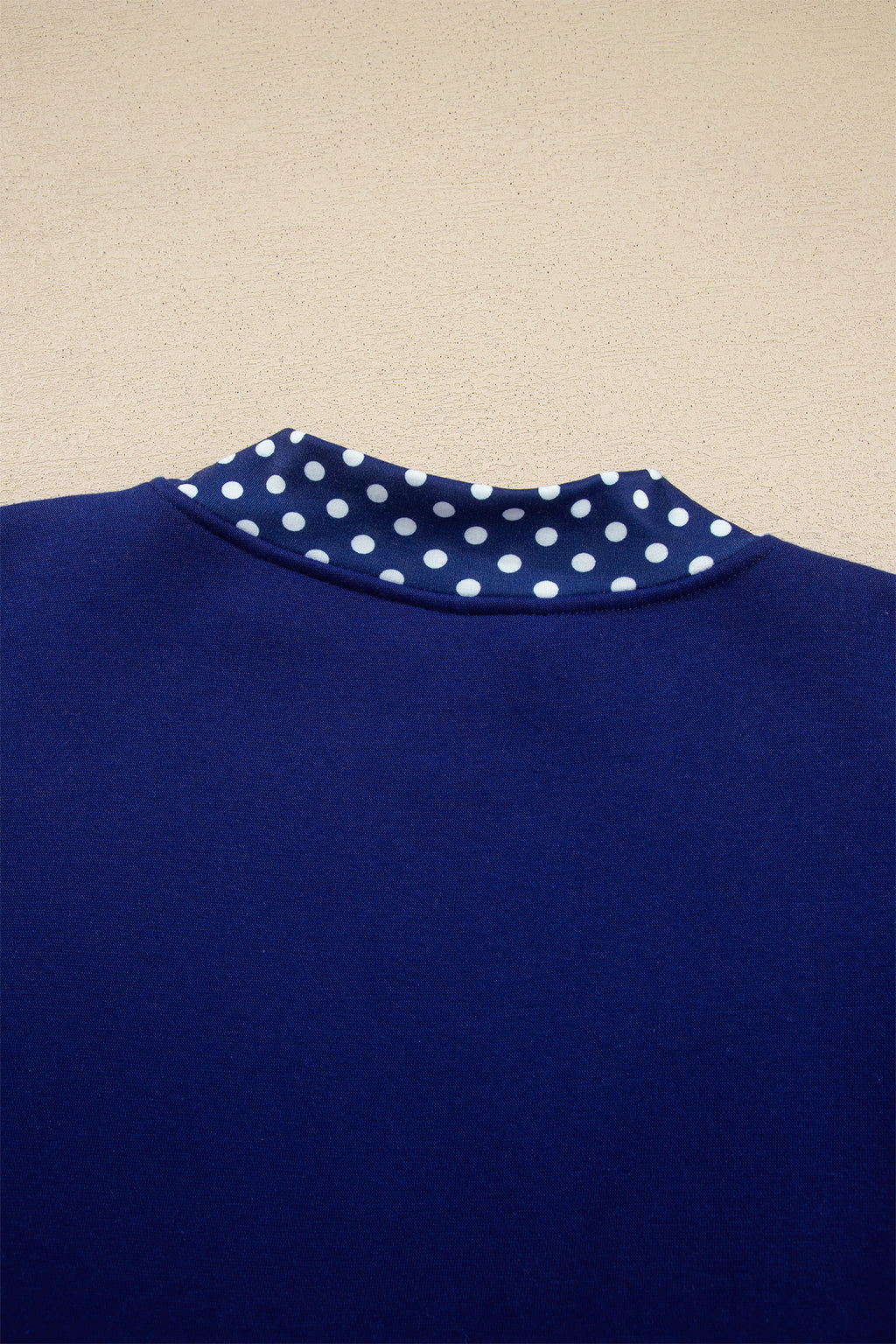Red Colorblock Polka Dot Contrast Trim Oversized Sweatshirt