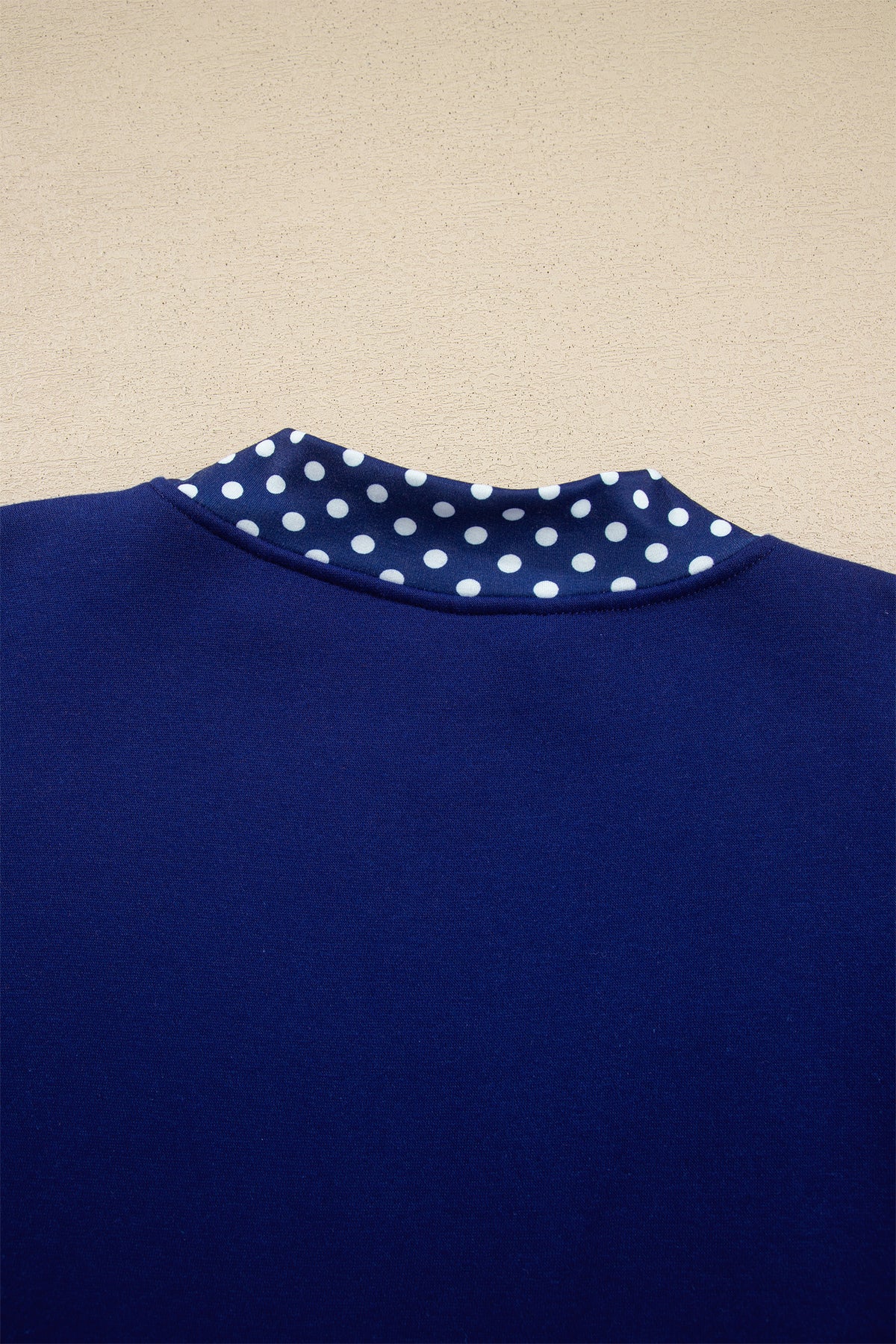 Red Colorblock Polka Dot Contrast Trim Oversized Sweatshirt