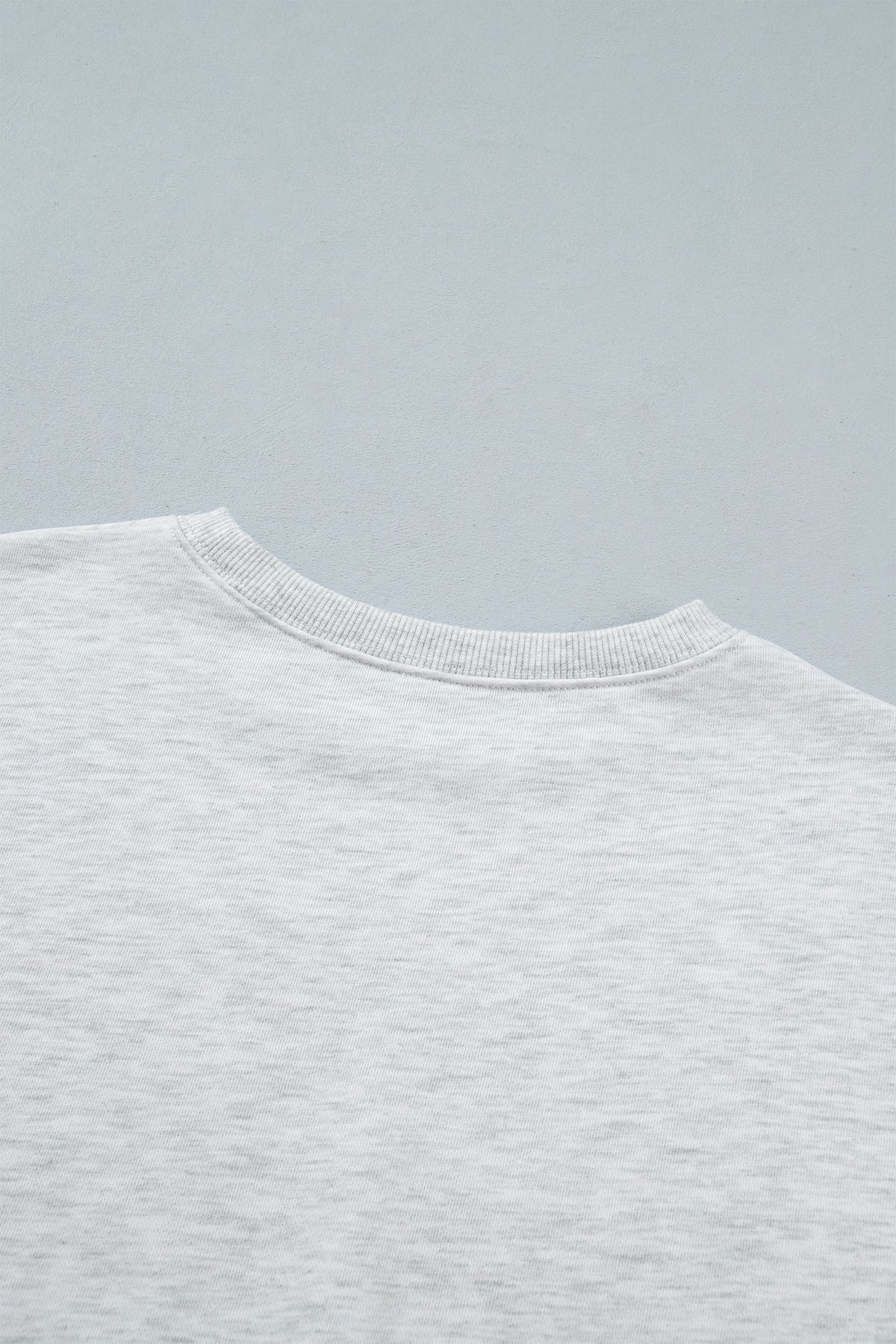 Light Grey Game Day Letter Embroidery Long Sleeve Round Neck Sweatshirt