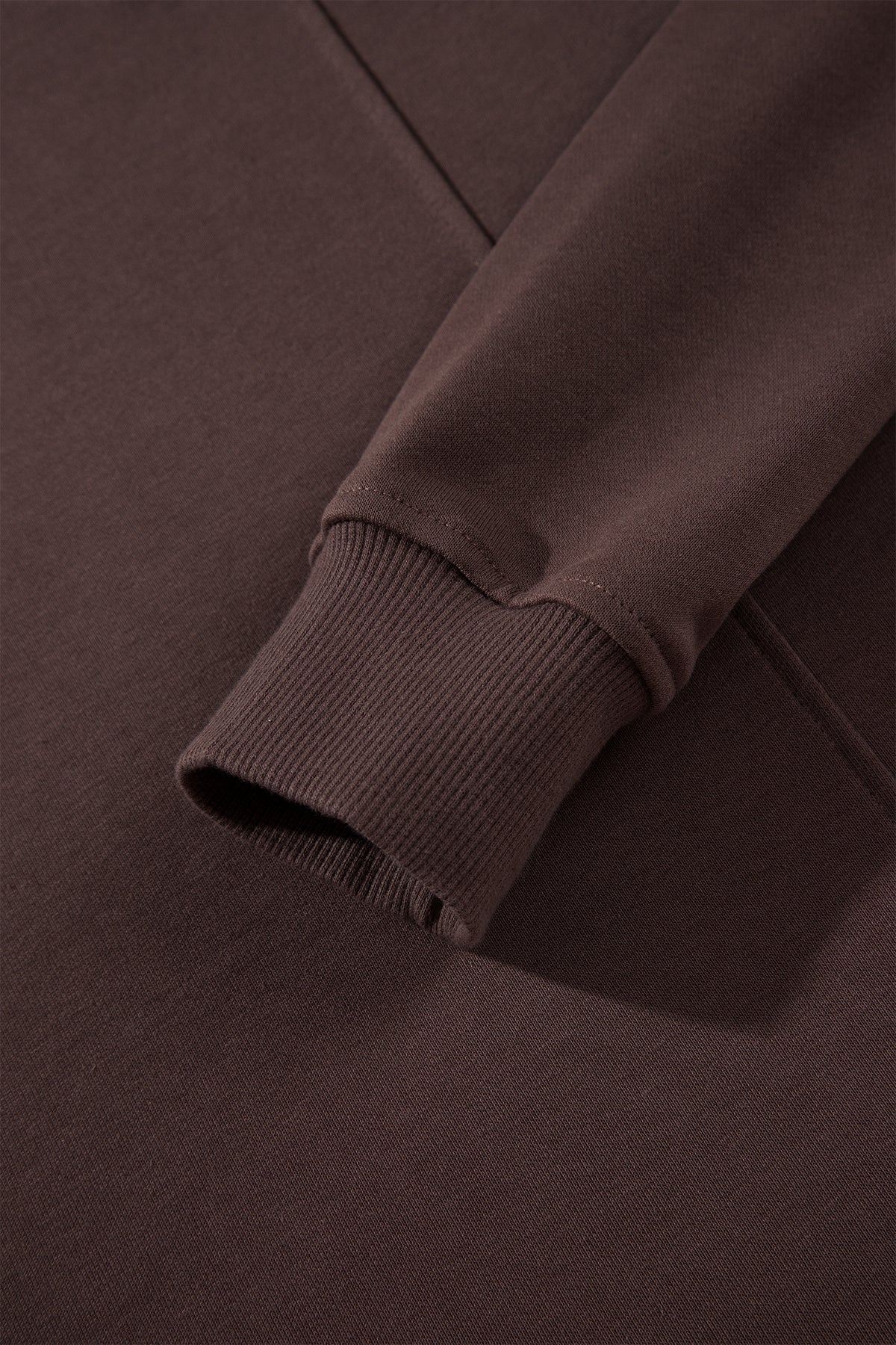 Coffee Solid Color Piping Trim Mock Neck Pullover Drawstring Pants Set