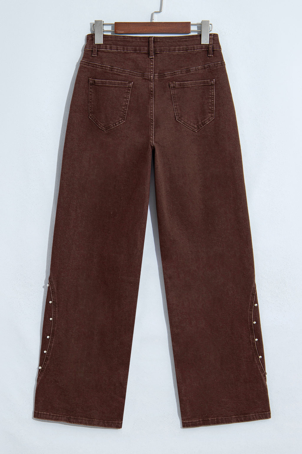 Dusk Blue Side Seam Rivet Detail Ankle Length Casual Jeans