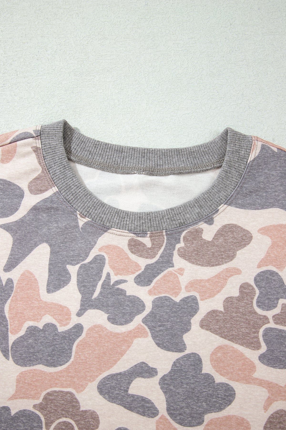 Multicolour Camouflage Print Long Sleeve Top Loose 2pcs Pants Set