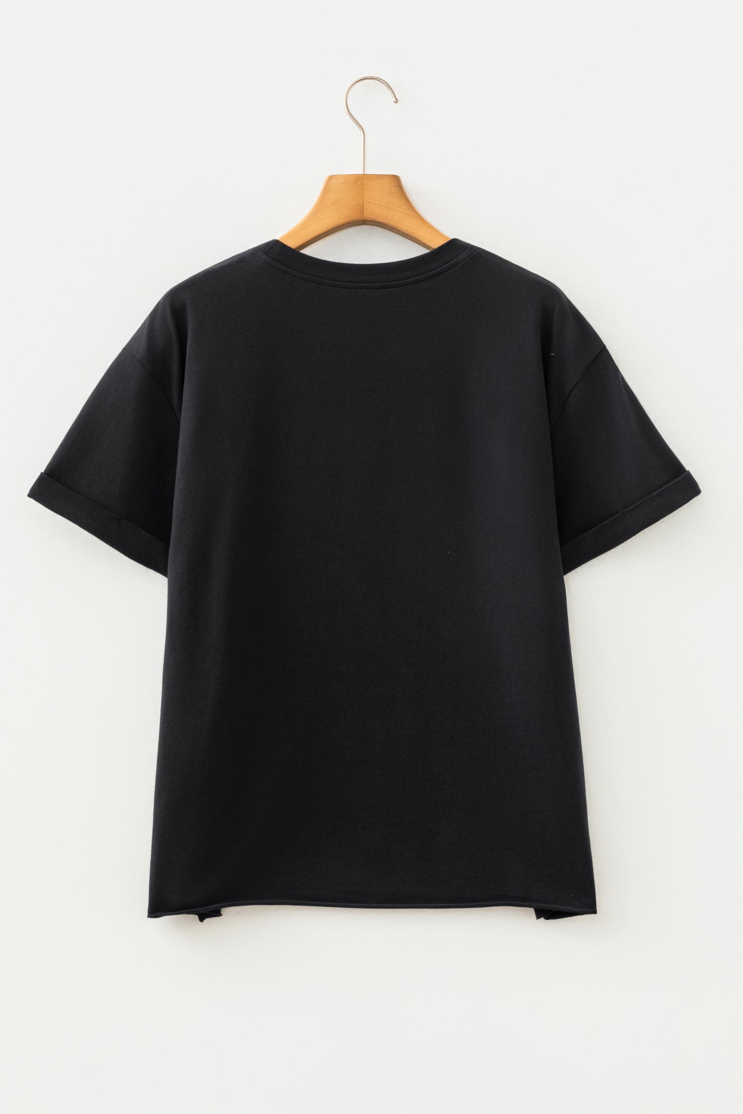 Black Camo Print Game Day Tee Short Sleeve Round Neck Casual T Shirt
